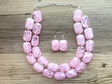 Load image into Gallery viewer, Pink Beaded Necklace, pink Jewelry, Chunky statement necklace, big beaded necklace, blush jewelry, pink statement necklace, Praline necklace