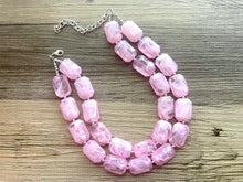 Load image into Gallery viewer, Pink Beaded Necklace, pink Jewelry, Chunky statement necklace, big beaded necklace, blush jewelry, pink statement necklace, Praline necklace