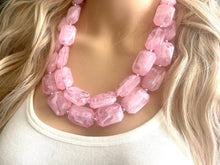 Load image into Gallery viewer, Pink Beaded Necklace, pink Jewelry, Chunky statement necklace, big beaded necklace, blush jewelry, pink statement necklace, Praline necklace