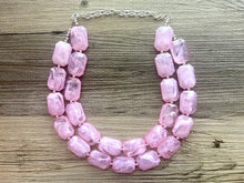 Load image into Gallery viewer, Pink Beaded Necklace, pink Jewelry, Chunky statement necklace, big beaded necklace, blush jewelry, pink statement necklace, Praline necklace