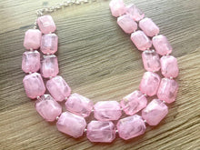 Load image into Gallery viewer, Pink Beaded Necklace, pink Jewelry, Chunky statement necklace, big beaded necklace, blush jewelry, pink statement necklace, Praline necklace