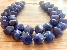 Load image into Gallery viewer, Royal Blue Chunky Statement Necklace, double strand necklace, blue necklace, dark blue necklace, royal blue wedding, bridesmaid necklace