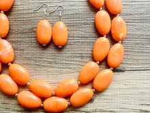 Load image into Gallery viewer, Orange Peel Statement Necklace, Chunky Beaded Necklace, Orange Jewelry, Fall Jewelry, Fall necklace, fall jewelry, orange earrings