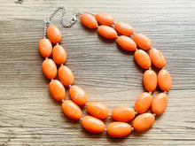 Load image into Gallery viewer, Orange Peel Statement Necklace, Chunky Beaded Necklace, Orange Jewelry, Fall Jewelry, Fall necklace, fall jewelry, orange earrings