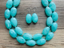 Load image into Gallery viewer, SpearMint Statement Necklace, Chunky Beaded Necklace, Mint Green Jewelry, Spring Jewelry, green Necklace, green beaded necklace, double