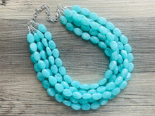 Load image into Gallery viewer, SpearMint 5 strand Statement Necklace, Chunky Beaded Necklace, Mint Green Jewelry, Spring Jewelry, green thick Necklace, green beaded