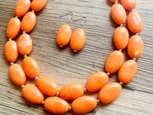 Load image into Gallery viewer, Orange Peel Statement Necklace, Chunky Beaded Necklace, Orange Jewelry, Fall Jewelry, Fall necklace, fall jewelry, orange earrings