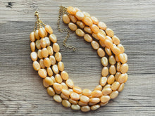 Load image into Gallery viewer, Fortune Favors the GOLD Statement 5 Strand statement necklace, pretty big beaded chunky jewelry, golden shiny metallic jewelry necklace