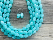 Load image into Gallery viewer, SpearMint 5 strand Statement Necklace, Chunky Beaded Necklace, Mint Green Jewelry, Spring Jewelry, green thick Necklace, green beaded