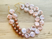 Load image into Gallery viewer, Creamy Coffee chunky necklace, fall brown beaded jewelry, resin beaded Mocha necklace, brown beaded necklace, cinnamon necklace