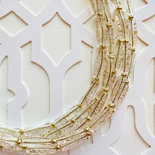 Load image into Gallery viewer, All that Glitters is GOLD, Statement 5 Strand statement necklace, pretty big beaded chunky jewelry, golden shiny metallic jewelry necklace