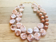 Load image into Gallery viewer, Creamy Coffee chunky necklace, fall brown beaded jewelry, resin beaded Mocha necklace, brown beaded necklace, cinnamon necklace