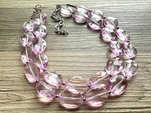 Load image into Gallery viewer, Lavender Haze beaded Necklace, 2 strand jewelry, big beaded chunky statement necklace, purple lavender Lilac bubble acrylic necklace