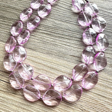 Load image into Gallery viewer, Lavender Haze beaded Necklace, 2 strand jewelry, big beaded chunky statement necklace, purple lavender Lilac bubble acrylic necklace