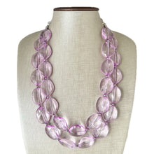 Load image into Gallery viewer, Lavender Haze beaded Necklace, 2 strand jewelry, big beaded chunky statement necklace, purple lavender Lilac bubble acrylic necklace