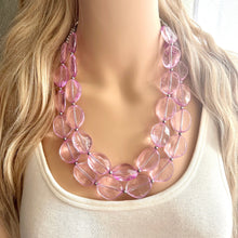 Load image into Gallery viewer, Lavender Haze beaded Necklace, 2 strand jewelry, big beaded chunky statement necklace, purple lavender Lilac bubble acrylic necklace