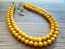 Load image into Gallery viewer, Polished Yellow Jade Genuine GemStone Necklace rainbow, silver statement necklace jewelry beaded statement layering stone colorful mustard