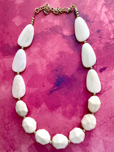 Load image into Gallery viewer, Sugar & Cream Statement Necklace Jewelry, Chunky Jewelry Big Beaded Single Strand Necklace, tan Jewelry Set neutral tan brown