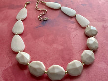 Load image into Gallery viewer, Sugar & Cream Statement Necklace Jewelry, Chunky Jewelry Big Beaded Single Strand Necklace, tan Jewelry Set neutral tan brown