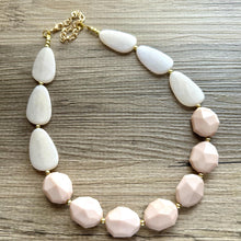 Load image into Gallery viewer, Sugar & Cream Statement Necklace Jewelry, Chunky Jewelry Big Beaded Single Strand Necklace, tan Jewelry Set neutral tan brown