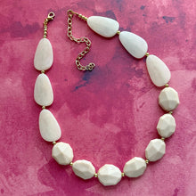 Load image into Gallery viewer, Sugar & Cream Statement Necklace Jewelry, Chunky Jewelry Big Beaded Single Strand Necklace, tan Jewelry Set neutral tan brown