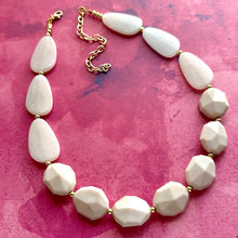 Load image into Gallery viewer, Sugar & Cream Statement Necklace Jewelry, Chunky Jewelry Big Beaded Single Strand Necklace, tan Jewelry Set neutral tan brown