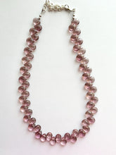 Load image into Gallery viewer, Deep Purple Statement Necklace Jewelry, Chunky Beaded Bubble Set aubergine, geometric layering necklace silver