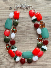 Load image into Gallery viewer, Home For Christmas earrings & necklace Red Green Holiday Jewelry, Christmas Jewelry, Red Green white Gift Christmas Present