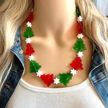 Load image into Gallery viewer, Christmas Necklace, Red & Green Holiday Jewelry, Christmas Jewelry, Red Green Jewelry, Beaded Christmas Gift Christmas Present