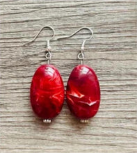 Load image into Gallery viewer, Home For Christmas earrings & necklace Red Green Holiday Jewelry, Christmas Jewelry, Red Green white Gift Christmas Present