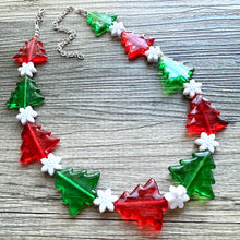 Load image into Gallery viewer, Christmas Necklace, Red & Green Holiday Jewelry, Christmas Jewelry, Red Green Jewelry, Beaded Christmas Gift Christmas Present