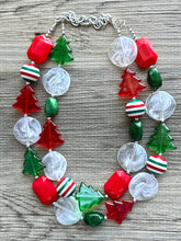 Load image into Gallery viewer, Snowed in for Christmas earrings & necklace Red Green Holiday Jewelry, Christmas Jewelry, Red Green white Gift Present