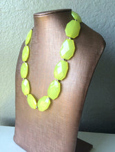 Load image into Gallery viewer, Single Strand Lemon Yellow Big Beaded Statement Necklace - Bright & Fun Jewelry - Sunflower