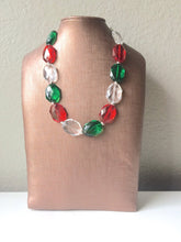 Load image into Gallery viewer, Christmas Necklace, Red, White, Green, Mrs. Claus Holiday Jewelry, Christmas Jewelry, Red Green Jewelry, Christmas Gift Christmas Present