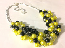 Load image into Gallery viewer, Yellow & Black Necklace, Football Necklace, Pittsburgh jewelry set, Pennsylvania jewelry, yellow black necklace, Pittsburgh necklace