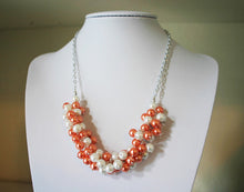 Load image into Gallery viewer, Orange & White Pearl Necklace // Texas Tennessee Oregon State Syracuse Bengals