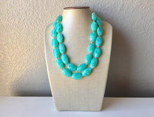 Load image into Gallery viewer, Mint Statement Necklace, Chunky Beaded Necklace, Mint Green Jewelry, Spring Jewelry, green Necklace, mint green beaded necklace, green jewel