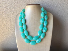 Load image into Gallery viewer, Mint Statement Necklace, Chunky Beaded Necklace, Mint Green Jewelry, Spring Jewelry, green Necklace, mint green beaded necklace, green jewel