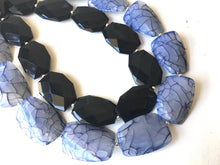 Load image into Gallery viewer, Black & Blue Necklace, multi strand jewelry, big beaded chunky statement necklace, blue necklace, bridesmaid necklace, bib necklace, black