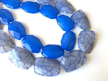 Load image into Gallery viewer, Blue Necklace, multi strand jewelry, big beaded chunky statement necklace, royal blue necklace, bridesmaid necklace, bib necklace