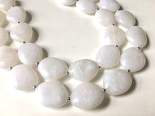Load image into Gallery viewer, Creamy White Chunky Statement Necklace, Big beaded jewelry, Double Strand Statement Necklace, Bib necklace, white bridesmaid wedding