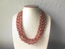 Load image into Gallery viewer, Chocolate Brown Necklace & Earring Set, Multi strand jewelry, big beaded chunky  statement necklace, fall necklace, bridesmaid necklace, bib