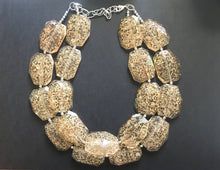 Load image into Gallery viewer, Champagne Fall Chunky Statement Necklace, Big beaded jewelry, Double Strand Statement Necklace, Bib necklace, champagne bridesmaid