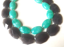 Load image into Gallery viewer, Gray & Mint Statement Necklace, Chunky Beaded Necklace, Mint Green Jewelry, Spring Jewelry, green Necklace, mint green gray beaded necklace