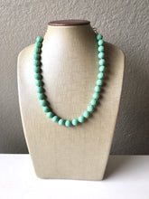 Load image into Gallery viewer, Mint Statement Necklace, Single Strand Chunky Beaded Necklace, Mint Green Jewelry, Spring Jewelry, green Necklace, mint green beaded necklac