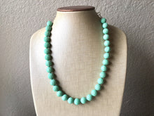 Load image into Gallery viewer, Mint Statement Necklace, Single Strand Chunky Beaded Necklace, Mint Green Jewelry, Spring Jewelry, green Necklace, mint green beaded necklac