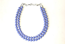 Load image into Gallery viewer, Periwinkle Statement Necklace, Double Strand Chunky Beaded Necklace, blue purple Jewelry, Spring Jewelry, blue Necklace, periwinkle beaded