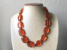 Load image into Gallery viewer, Chocolate Brown Single Strand Big Beaded Statement Necklace, brown Jewelry, coffee beaded necklace, brown bridesmaid necklace jewelry