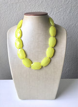 Load image into Gallery viewer, Yellow Single Strand Big Beaded Statement Necklace, yellow Jewelry, yellow beaded necklace, yellow bridesmaid necklace jewelry, sunshine