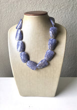 Load image into Gallery viewer, Single Strand Light Blue Big Beaded Statement Necklace, blue Jewelry set, blue beaded necklace, blue beaded necklace, bridesmaid necklace